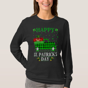 T-shirt Drôle Buffalo Plaid Green Truck Crab St Patrick's