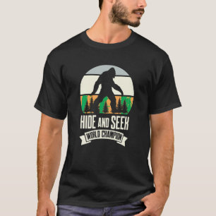 T-shirt Drôle Cacher et chercher Champion du Monde Sasquat