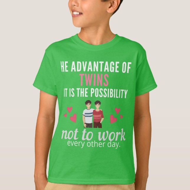 t-shirt drôle, cadeau d'anniversaire pour jumeaux (Devant)
