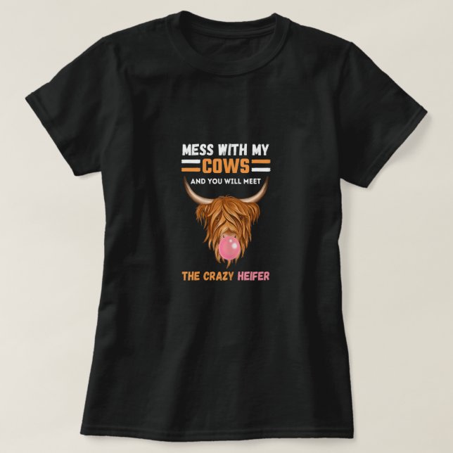 T-shirt Drôle cadeau de vache pour les amateurs de vaches  (Design devant)