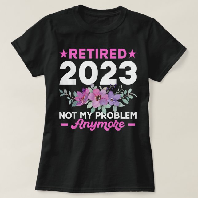 T-shirt Drôle Cadeaux De Retraite Pour Femmes 2023 Rose Mi (Design devant)