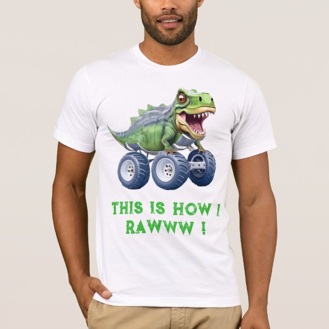 T-shirt Drôle camion monstre dinosaure (Devant)