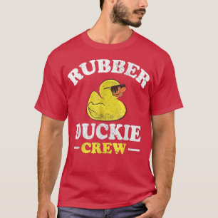 T-shirt Drôle Canard en caoutchouc Jaune Duckie Crew Bain 