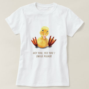 T-shirt Drôle Canard Joué Wink Joyeux - Sourire
