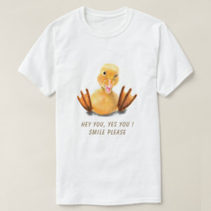 T-shirt Drôle Canard Joué Wink Joyeux Sourire
