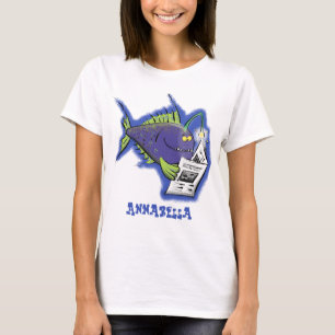 T-shirt Drôle caricature de poisson de pêcheur