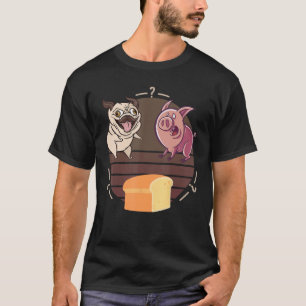 T-shirt Drôle Carlin chien Pain de porc, Carlin Pain compa