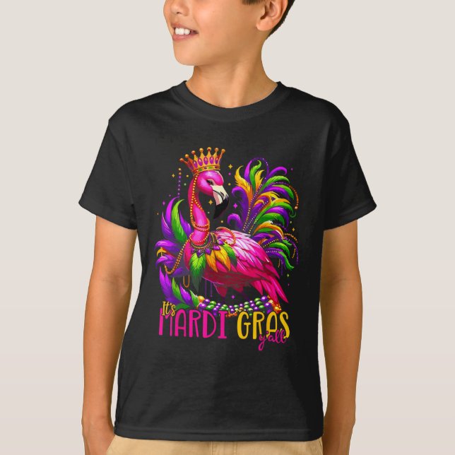 T-shirt Drôle Carnaval Idée cadeau Flamant rose Mardi Gras (Devant)