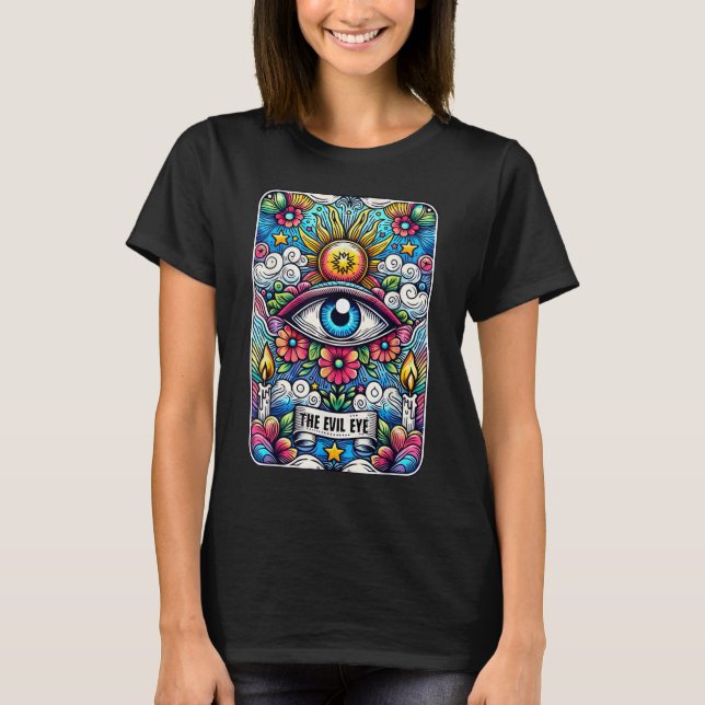 T-shirt Drôle Carte Tarot Le mal Oeil bizarré spirituel (Devant)