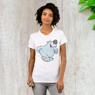 T-shirt Drôle Carton Polaire Ours Bleu Maigre Caractère Bl