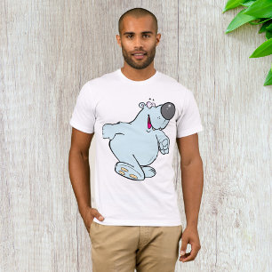 T-shirt Drôle Carton Polaire Ours Bleu Maigre Caractère Bl