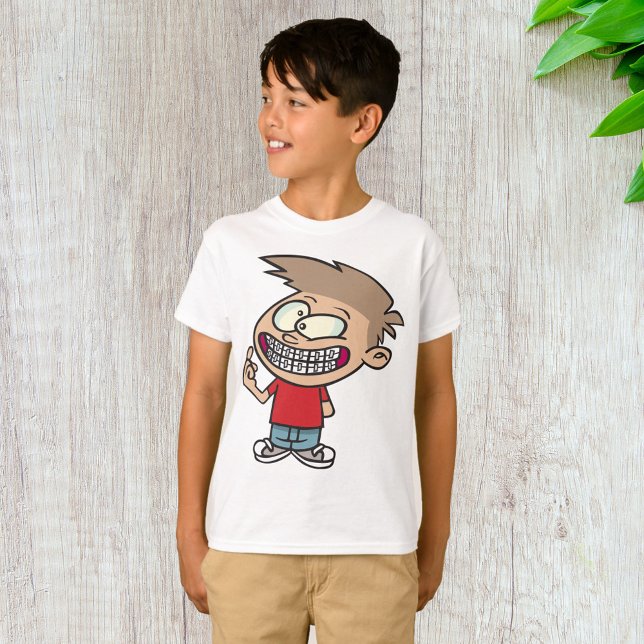 T-shirt Drôle Cartoon Boy avec Braces Smile (Créateur téléchargé)