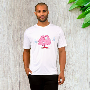 T-shirt Drôle Cartoon Cerveau en train de Winking