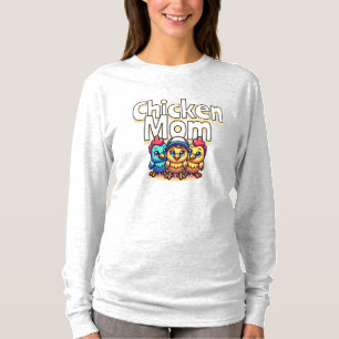 T-shirt Drôle Cartoon Chicks   Chicken Mom Personnalisé