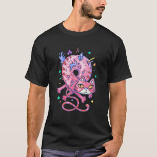 T-shirt Drôle Cartoon Comic Style Chat