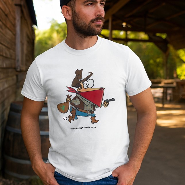 T-shirt Drôle Cartoon Cowboy Bandit Robber (Créateur téléchargé)