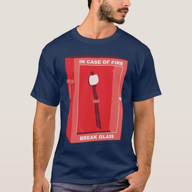 T-shirt Drôle Cartoon Marshmallow - En Coque De Feu (Devant)