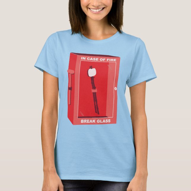T-shirt Drôle Cartoon Marshmallow - En Coque De Feu (Devant)