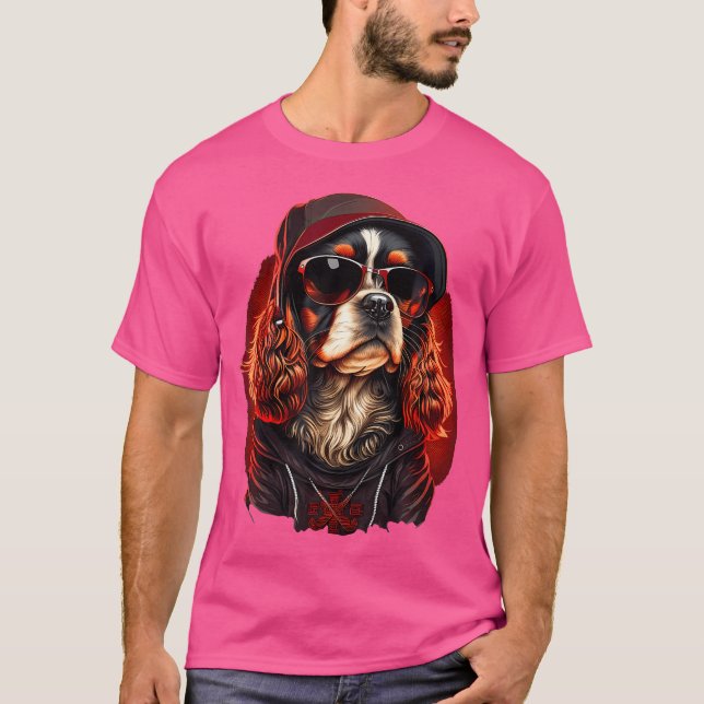 T-shirt Drôle Cavalier Roi Charles Spaniel Cute Rap Hip H (Devant)