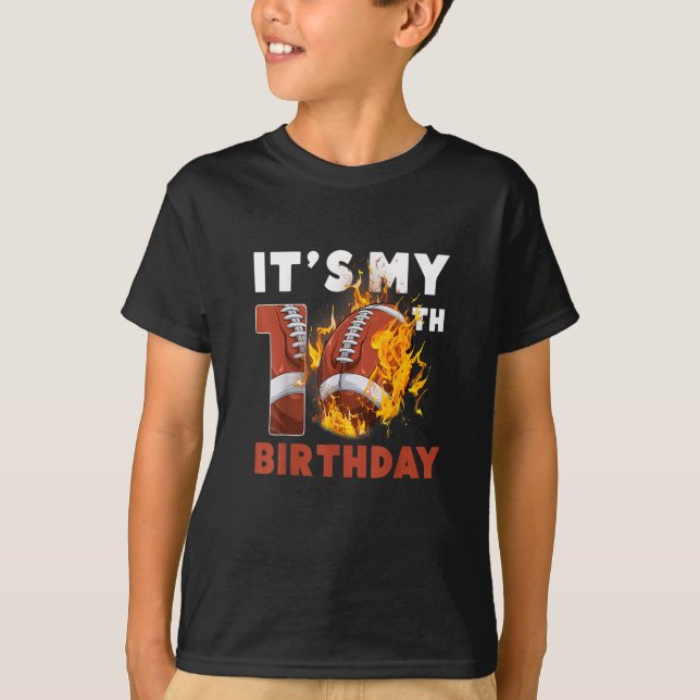 T-shirt Drôle C'est mon 10e anniversaire 10 ans de footbal (Devant)
