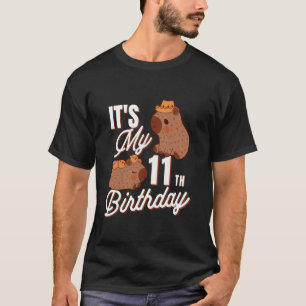 T-shirt Drôle C'est Mon Anniversaire 11 Ans Capybara 11 An