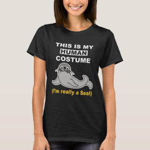 T-shirt Drôle C'Est Mon Costume Humain Je suis Vraiment Un