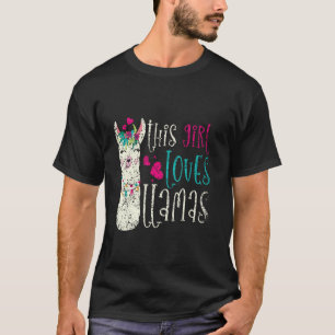 T-shirt Drôle Cette Fille Aime Les Lamas Animal Mignon Dic