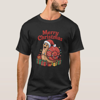 T-shirt Drôle Chapeau de Noël Escargot Amoureux Animaux La