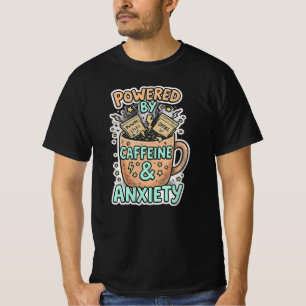 T-shirt drôle chat "Alimenté par l'anxiété et les 