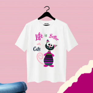 T-shirt Drôle chat coloré