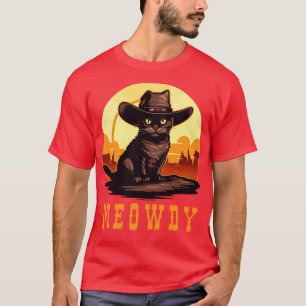 T-shirt Drôle Chat Cowboy Cowgirl Meow Howdy Meowdy 4