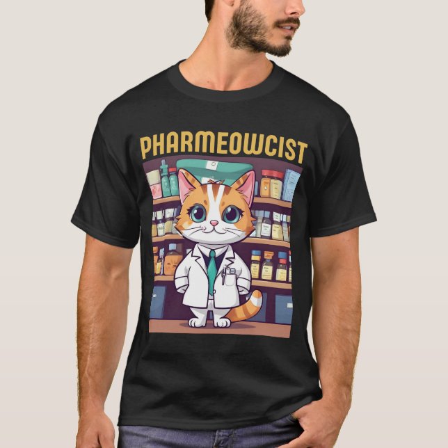 T-shirt Drôle Chat de pharmacie (Devant)