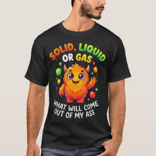 T-shirt Drôle Chat de Physique de la Science Solide Liquid