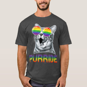 T-shirt Drôle Chat Gay pride Rainbow Lunettes de soleil LG