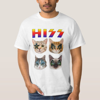 T-shirt Drôle Chat Hiss Rock et Roll pour Amoureux des cha