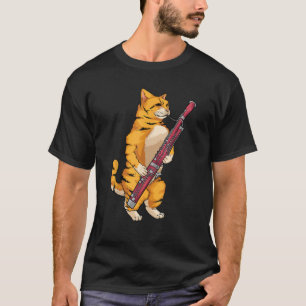 T-shirt Drôle Chat Jouer Bassoon Cool Amoureux des animaux