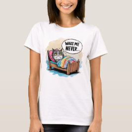 T-shirt Drôle Chat Ne Me Réveillez Jamais