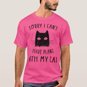 T-shirt Drôle Chat Noir Désolé Je ne peux pas avoir de pla