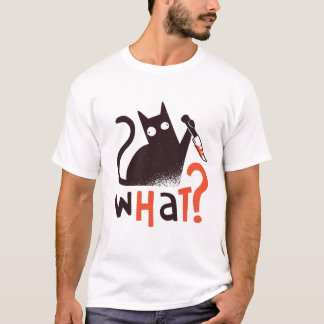 T-shirt Drôle Chat Noir QUOI ? Chat drôle, Chat