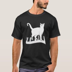 T-shirt Drôle Chat Piano Musique Pour Piano Players Chat P