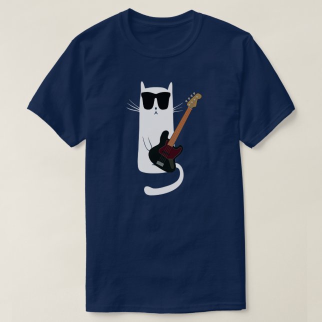 T-shirt Drôle Chat porter des lunettes de soleil Jouer Bas (Design devant)