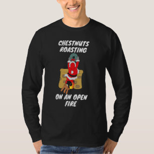 T-shirt Drôle Châtaignes Dégustées Sur Un Feu Ouvert Noël