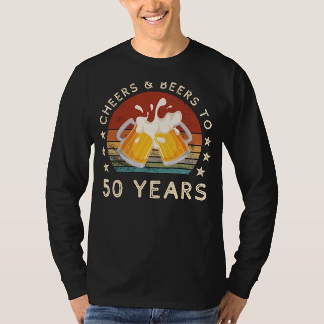 T-shirt Drôle Cheers et Bières Célébration du 50e annivers (Devant)