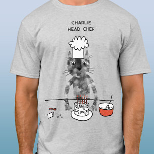 T-shirt Drôle Chef de chats Personnalisé Chef Chef Cuisine