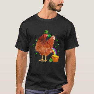 T-shirt Drôle Chicken Leprechaun Casquette St. Patrick's D