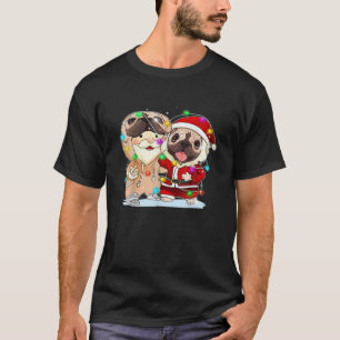 T-shirt Drôle Chien À Balle Français Et Costume Père Noël 