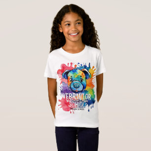T-Shirt Drôle chien coloré aquarelle