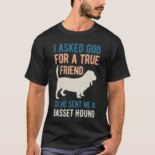 T-shirt Drôle Chien de Hound Basset (Devant)