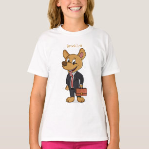 T-shirt Drôle chien en costume d'entreprise dessin animé
