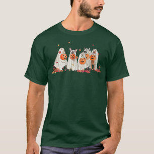 T-shirt Drôle Chien Fantôme Boo Citrouille Automne saison